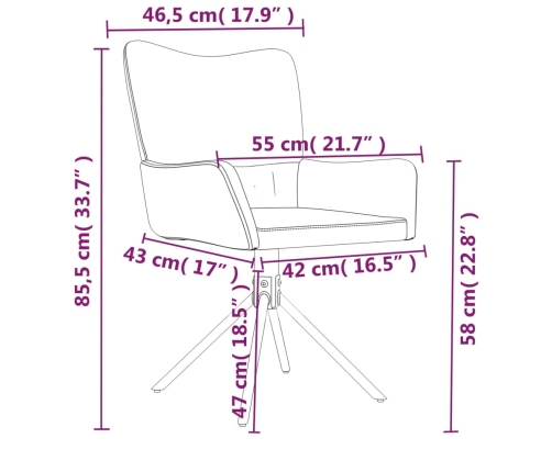 Sillas de comedor giratorias 2 uds terciopelo azul