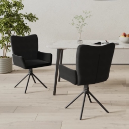 Sillas de comedor giratorias 2 uds terciopelo negro