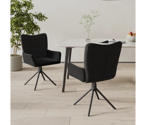 Sillas de comedor giratorias 2 uds terciopelo negro