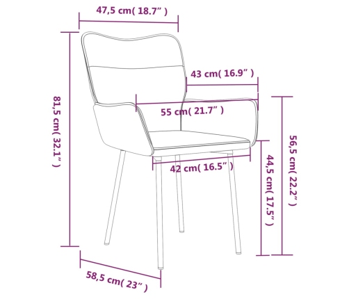 Sillas de comedor 2 unidades terciopelo rosa