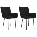Sillas de comedor 2 unidades terciopelo negro