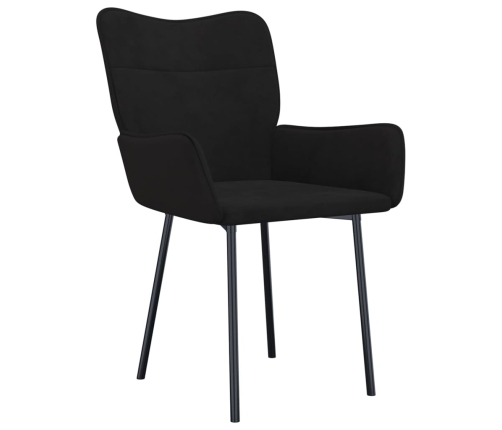 Sillas de comedor 2 unidades terciopelo negro
