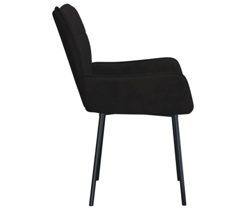 Sillas de comedor 2 unidades terciopelo negro
