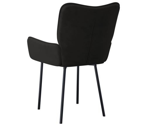 Sillas de comedor 2 unidades terciopelo negro