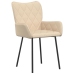 Sillas de comedor 2 unidades tela color crema