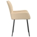 Sillas de comedor 2 unidades tela color crema
