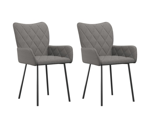 Sillas de comedor giratorias 2 unidades tela gris claro