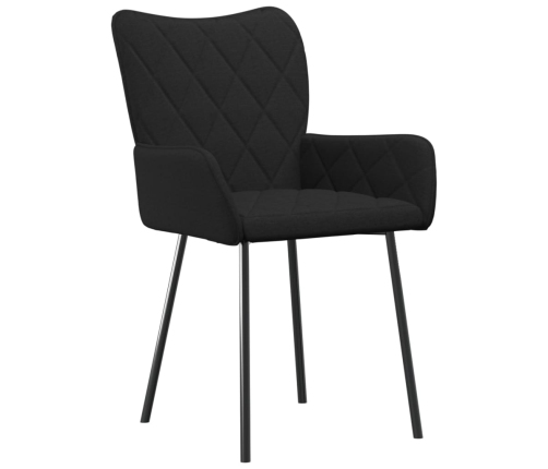 Sillas de comedor 2 unidades tela negro