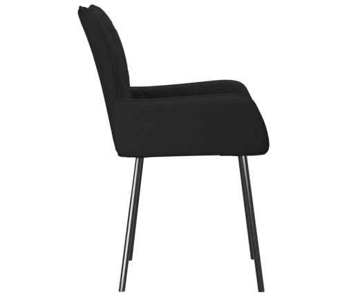 Sillas de comedor 2 unidades tela negro