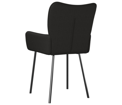 Sillas de comedor 2 unidades tela negro