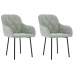 Sillas de comedor 2 unidades terciopelo gris claro
