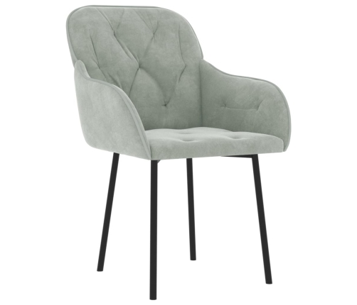 Sillas de comedor 2 unidades terciopelo gris claro