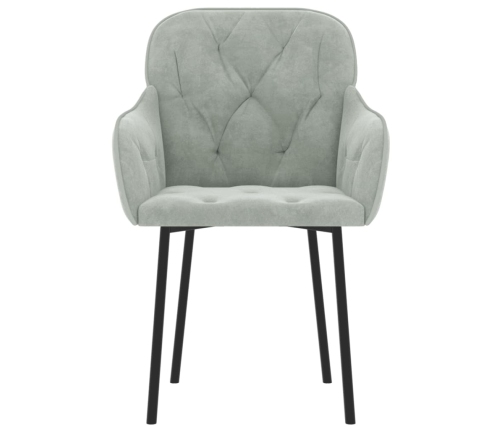 Sillas de comedor 2 unidades terciopelo gris claro