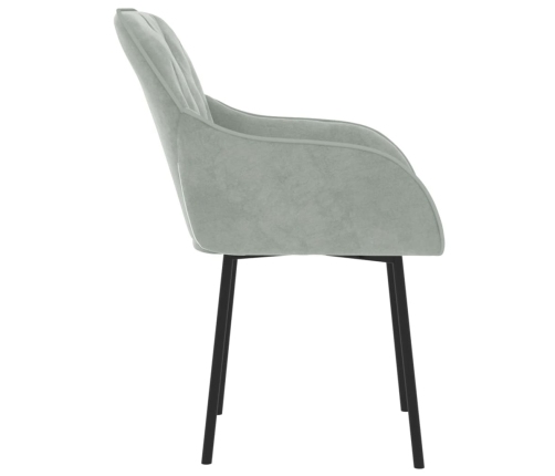 Sillas de comedor 2 unidades terciopelo gris claro
