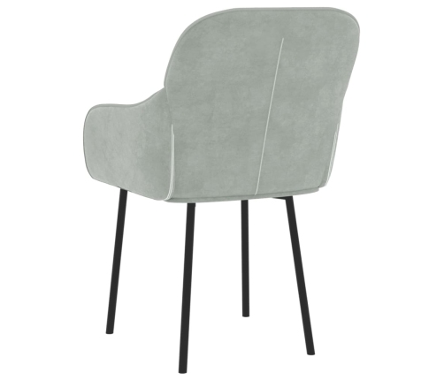 Sillas de comedor 2 unidades terciopelo gris claro