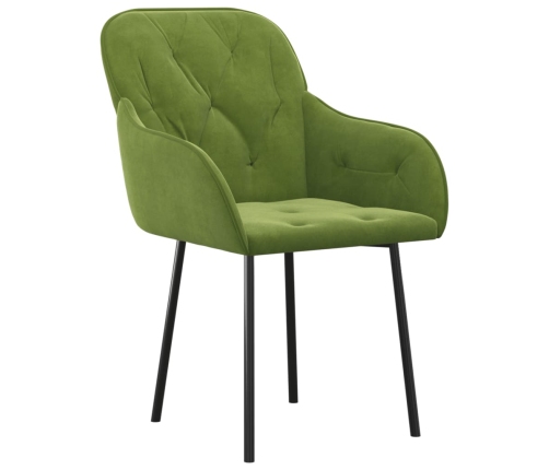 Sillas de comedor 2 unidades terciopelo verde claro