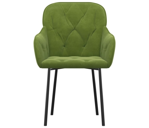 Sillas de comedor 2 unidades terciopelo verde claro