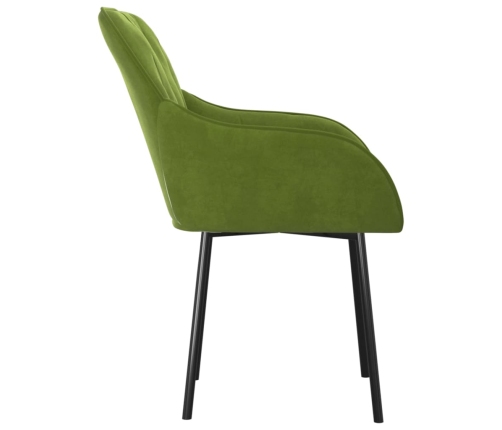Sillas de comedor 2 unidades terciopelo verde claro