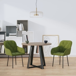 Sillas de comedor 2 unidades terciopelo verde claro