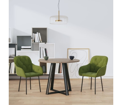 Sillas de comedor 2 unidades terciopelo verde claro