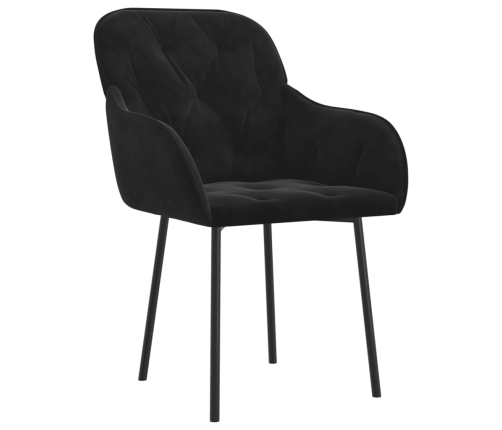 Sillas de comedor 2 unidades terciopelo negro