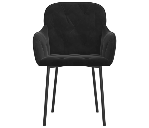Sillas de comedor 2 unidades terciopelo negro