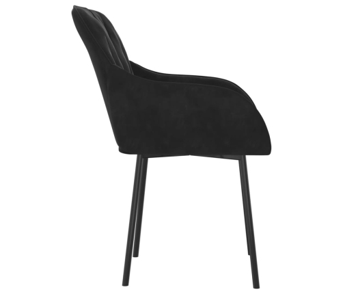 Sillas de comedor 2 unidades terciopelo negro