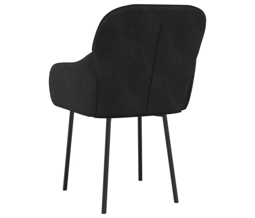 Sillas de comedor 2 unidades terciopelo negro