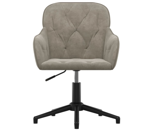 Silla de oficina giratoria de terciopelo gris claro