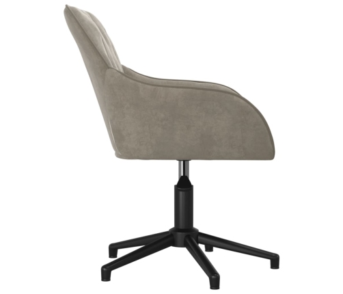 Silla de oficina giratoria de terciopelo gris claro