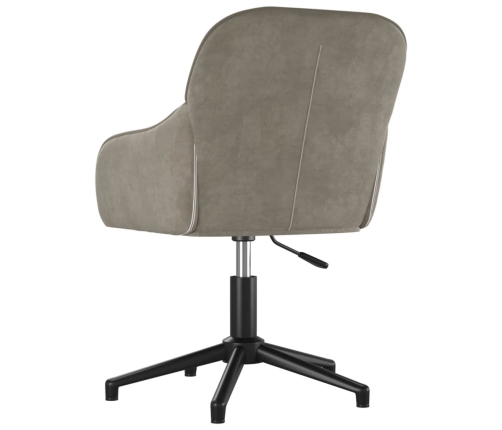 Silla de oficina giratoria de terciopelo gris claro