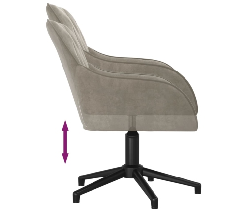 Silla de oficina giratoria de terciopelo gris claro