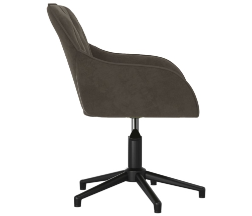 Silla de oficina giratoria de terciopelo gris oscuro