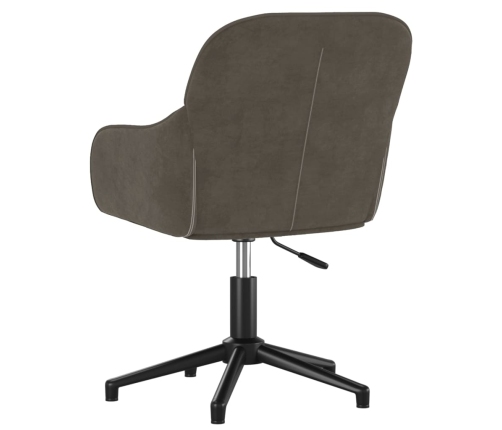 Silla de oficina giratoria de terciopelo gris oscuro