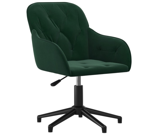 Silla de oficina giratoria de terciopelo verde oscuro