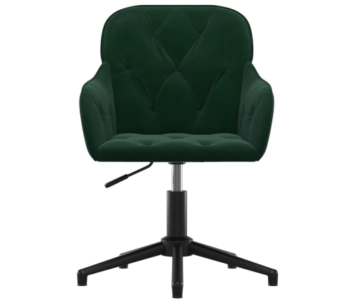 Silla de oficina giratoria de terciopelo verde oscuro