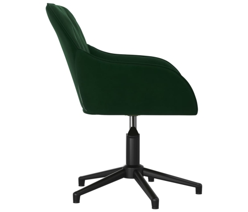 Silla de oficina giratoria de terciopelo verde oscuro