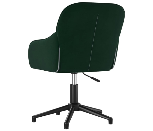 Silla de oficina giratoria de terciopelo verde oscuro