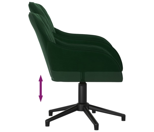 Silla de oficina giratoria de terciopelo verde oscuro