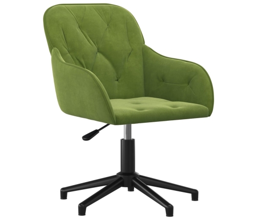 Silla de oficina giratoria de terciopelo verde claro