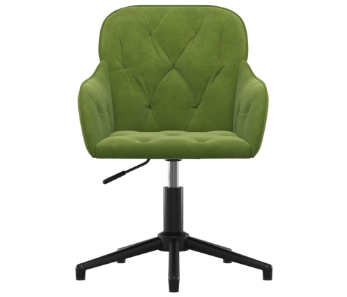 Silla de oficina giratoria de terciopelo verde claro