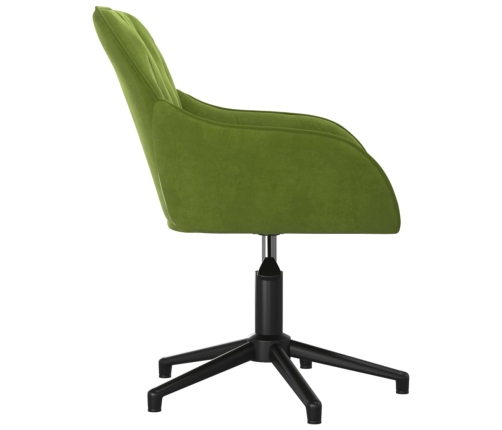 Silla de oficina giratoria de terciopelo verde claro