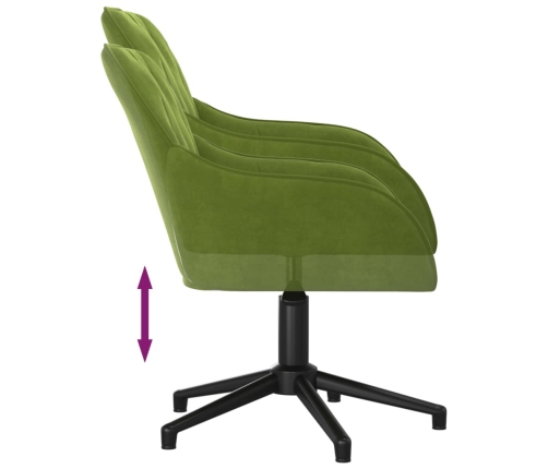 Silla de oficina giratoria de terciopelo verde claro