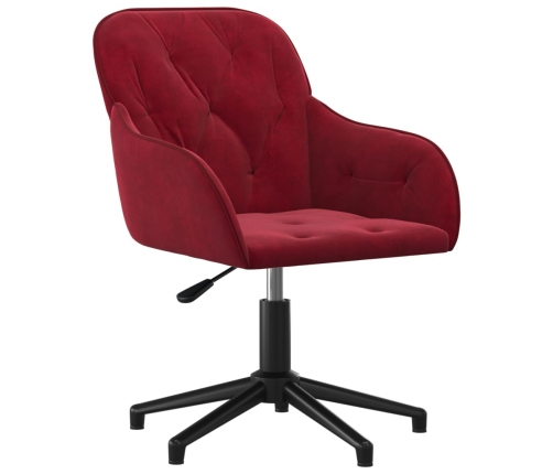 Silla de oficina giratoria de terciopelo rojo tinto