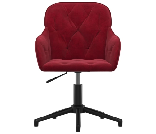 Silla de oficina giratoria de terciopelo rojo tinto