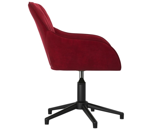 Silla de oficina giratoria de terciopelo rojo tinto