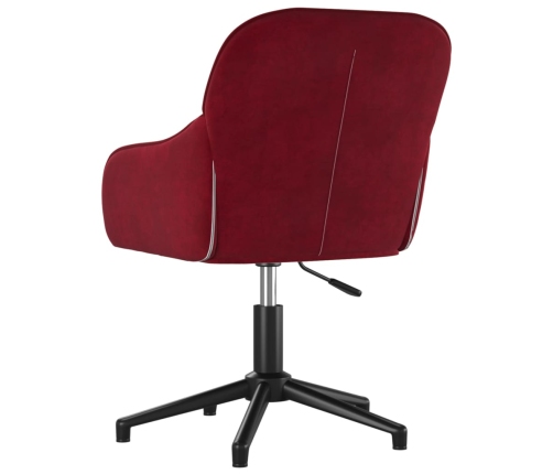 Silla de oficina giratoria de terciopelo rojo tinto