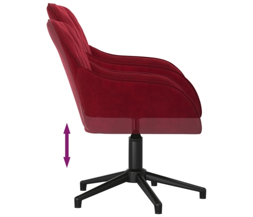 Silla de oficina giratoria de terciopelo rojo tinto