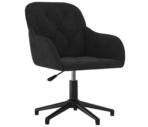 Silla de oficina giratoria de terciopelo negro