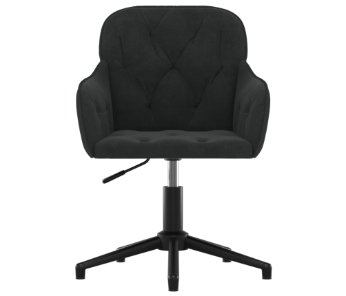 Silla de oficina giratoria de terciopelo negro